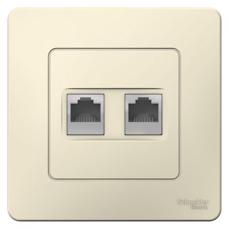 Розетка компьютерная 2-м СП Blanca RJ45 кат.5E молочн. SchE BLNIS045452
