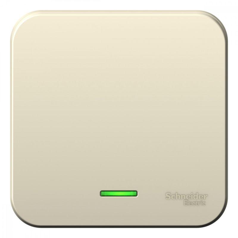 Выключатель 1-клавишный ОП Blanca 6А IP20 (сх. 1) 250В с подсветкой с изолирующей пластиной молочный