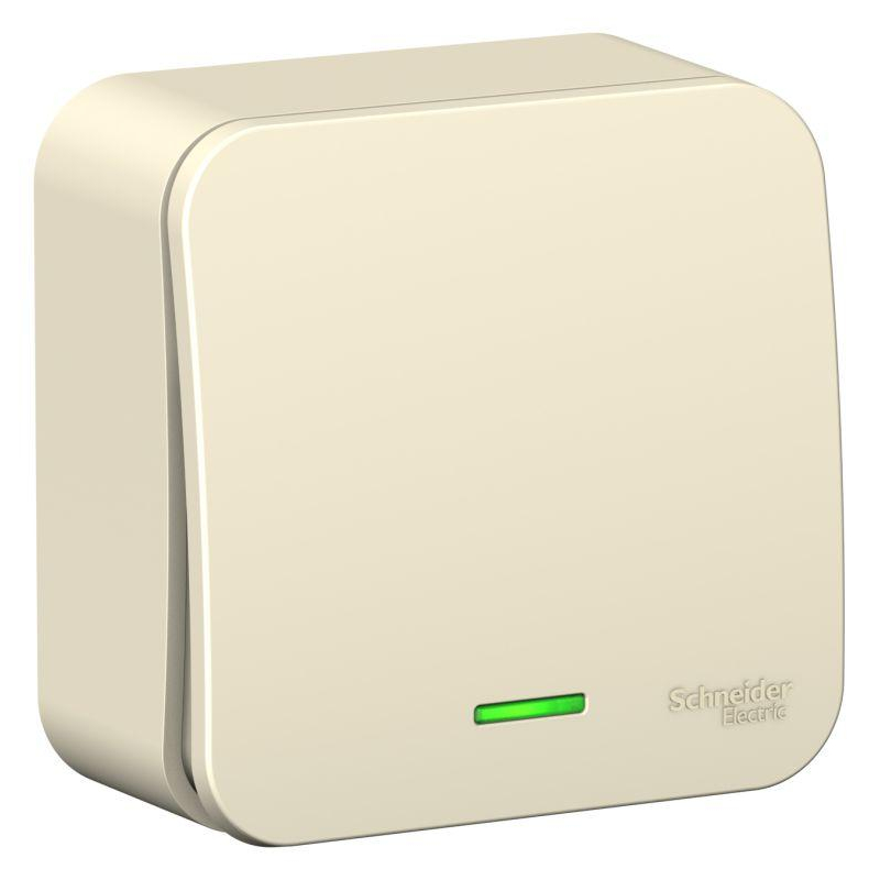 Переключатель проходной 1-кл. ОП Blanca 10А IP20 (сх. 6) 250В с подсветкой с изолир. пластиной молочн. SchE BLNVA106112