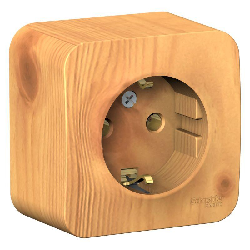 Розетка 1-м ОП Blanca 16А IP20 250В с заземл. без защ. шторок ясень SchE BLNRA010105