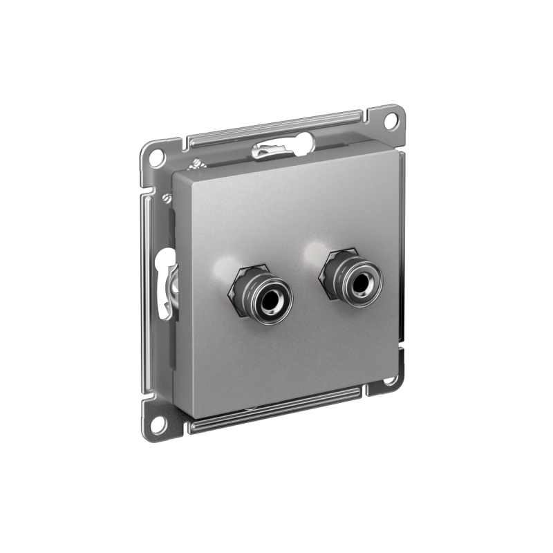 Аудиорозетка 2-м AtlasDesign алюм. SchE ATN000387