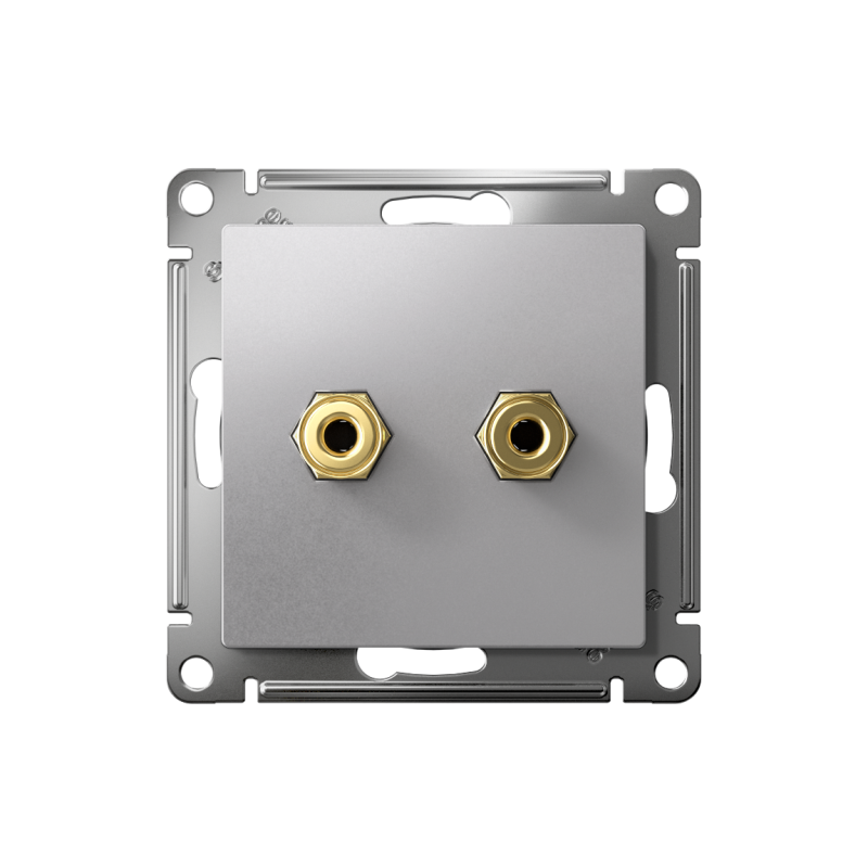 Аудиорозетка 2-м AtlasDesign алюм. SchE ATN000387