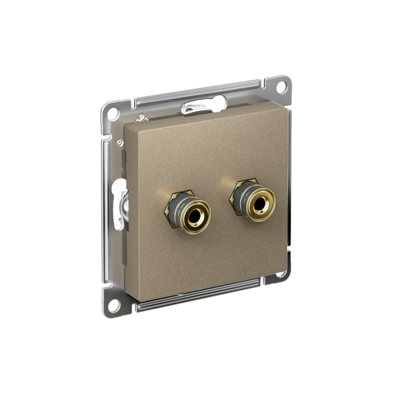 Аудиорозетка 2-местная AtlasDesign шампань SchE ATN000587.