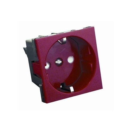 Розетка 1-м СП 2мод. W45 16А IP20 250В с заземл. защ. шторки для кабель-канала красн. SchE RN16-113-K