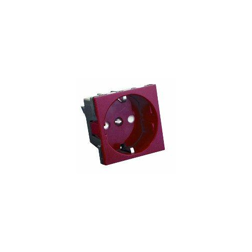 Розетка 1-м СП 2мод. W45 16А IP20 250В с заземл. защ. шторки для кабель-канала красн. SchE RN16-113-K