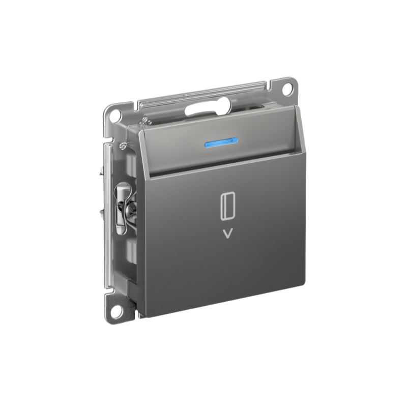 Выключатель карточный СП AtlasDesign 10А IP20 без задержки времени механизм сталь SchE ATN000967