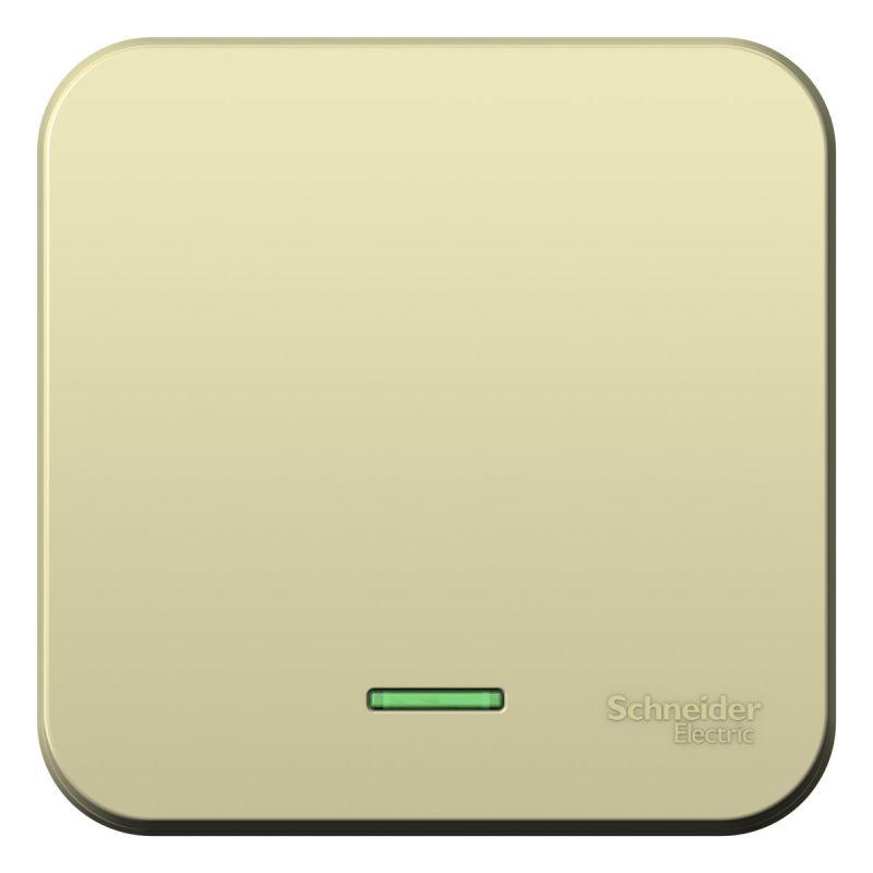 Переключатель проходной 1-кл. ОП Blanca 10А IP20 (сх. 6) 250В с подсветкой с изолир. пластиной беж. SchE BLNVA106117