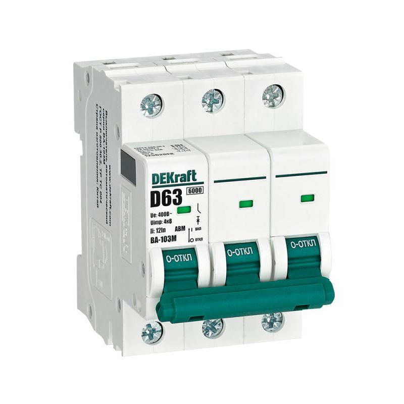 Выключатель автоматический 3P 63А D 6кА ВА-103M (12562DEK)