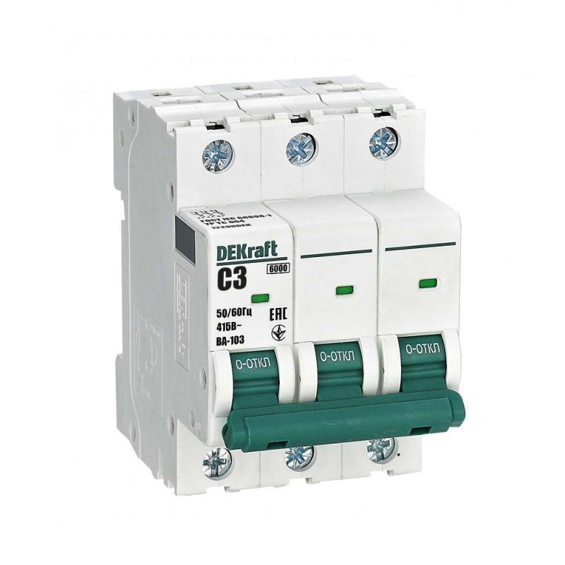 Выключатель автоматический 3Р 3А х-ка C ВА-103 6кА (12298DEK)