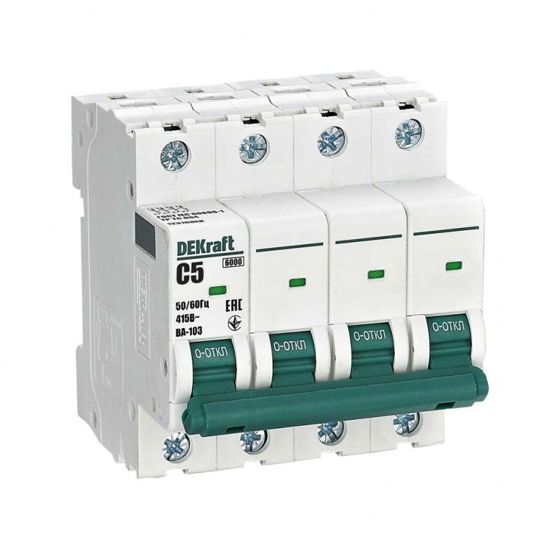 Выключатель автоматический 4Р 5А х-ка C ВА-103 6кА (12316DEK)
