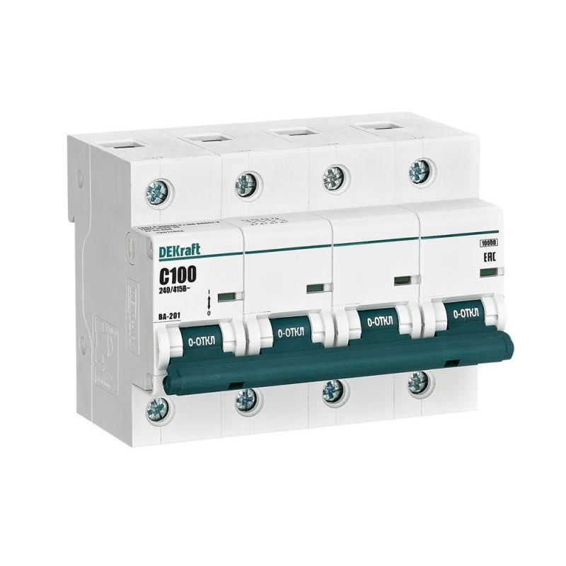 Выключатель автоматический модульный 4п C 100А 10кА ВА-201 SchE 13012DEK