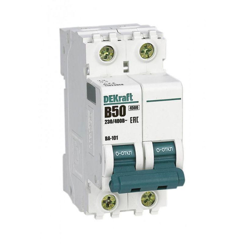 Выключатель автоматический модульный 2п B 50А 4.5кА ВА-101 SchE 11023DEK