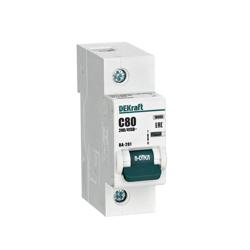 Выключатель автоматический модульный 1п C 80А 10кА ВА-201 SchE 13002DEK