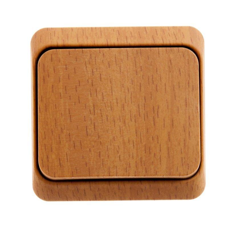 Выключатель 1-кл. ОП Этюд Дача 10А IP20 бук SchE BA10-001T