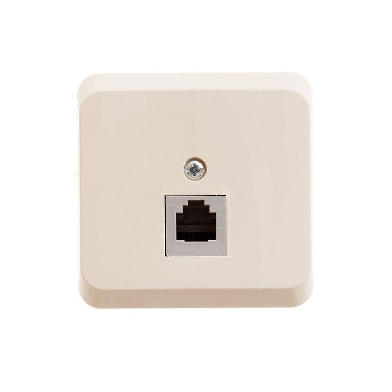 Розетка телефонная 1-м ОП Этюд крем. SchE TELA-001K