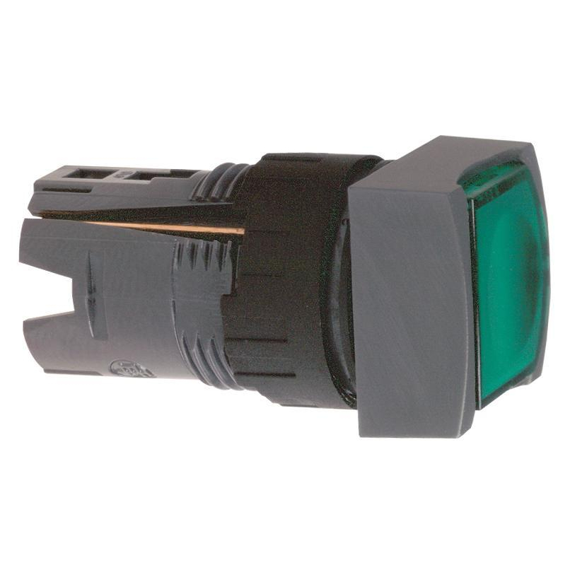 Головка кнопки квадратная с подсветкой зеленая 16мм SchE ZB6CF3
