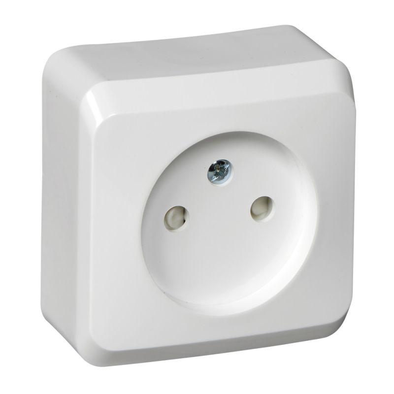 Розетка 1-м ОП Этюд 16А IP20 250В без заземл. защ. шторки бел. SchE PA16-002B