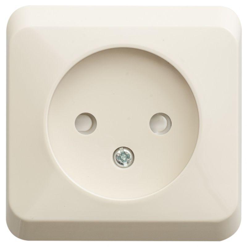 Розетка 1-местная ОП Этюд 16А IP20 250В без заземления защитные шторки кремовый