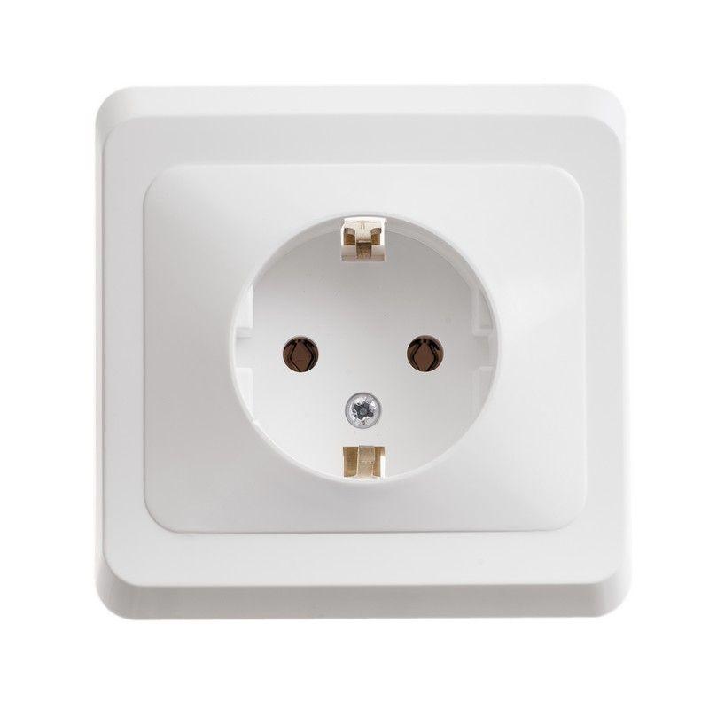 Розетка 1-м СП Этюд 16А IP20 250В с заземл. без защ. шторок бел. SchE PC16-003B