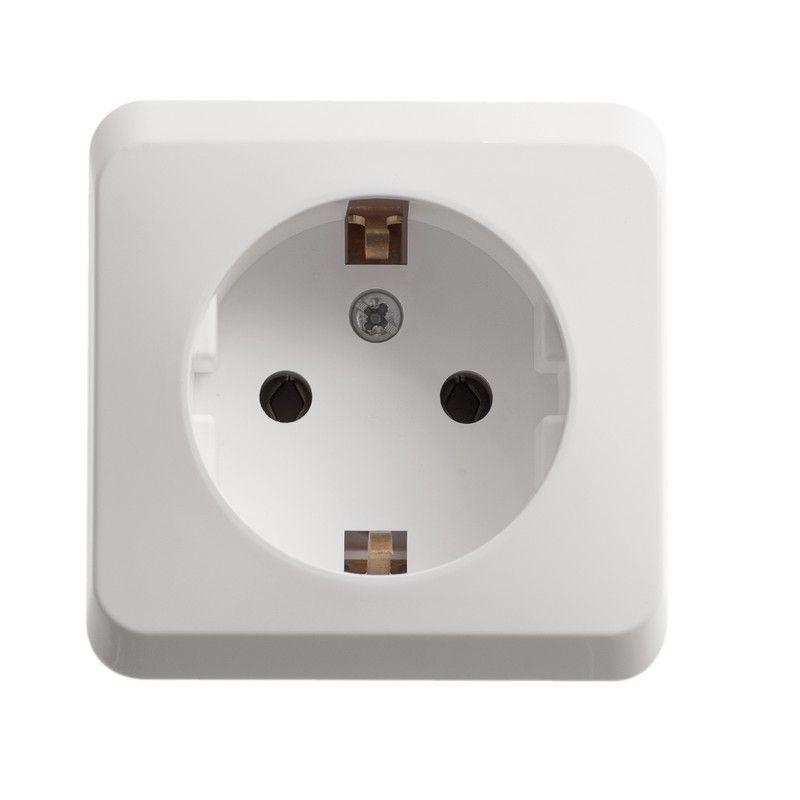 Розетка 1-м ОП Этюд 16А IP20 с заземл. без защ. шторок бел. SchE PA16-003B