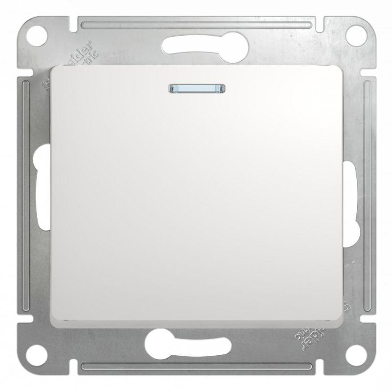 Механизм выключателя 1-кл. СП Glossa 10А IP20 (сх. 1а) 10AX с подсветкой бел. SchE GSL000113