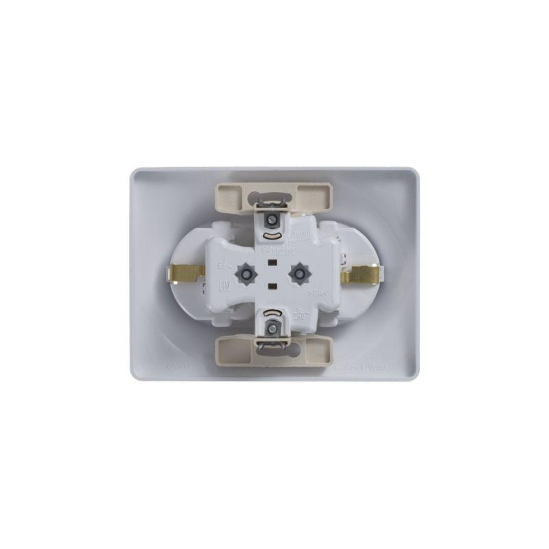 Розетка 2-м СП Glossa 16А IP20 с заземл. защ. шторки в сборе бел. SchE GSL000126