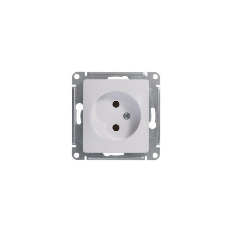 Механизм розетки 1-м СП Glossa 16А IP20 без заземл. бел. SchE GSL000141