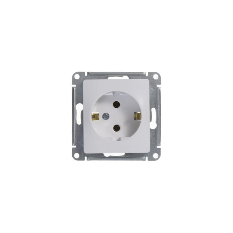 Механизм розетки 1-м СП Glossa 16А IP20 с заземл. бел. SchE GSL000143