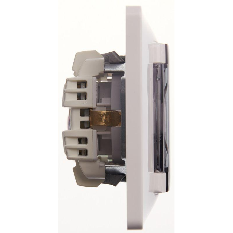 Розетка 1-м СП Glossa 16А IP44 с заземл. защ. шторки с крышкой в сборе бел. SchE GSL000148