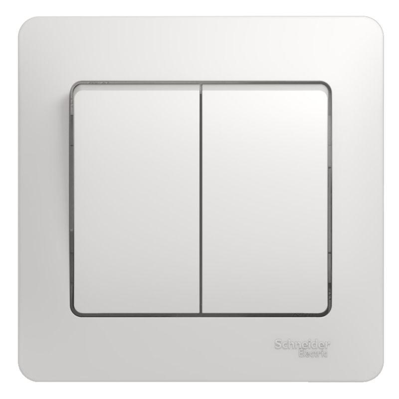 Выключатель 2-кл. СП Glossa 10А IP20 (сх. 5) 10AX в сборе бел. SchE GSL000152