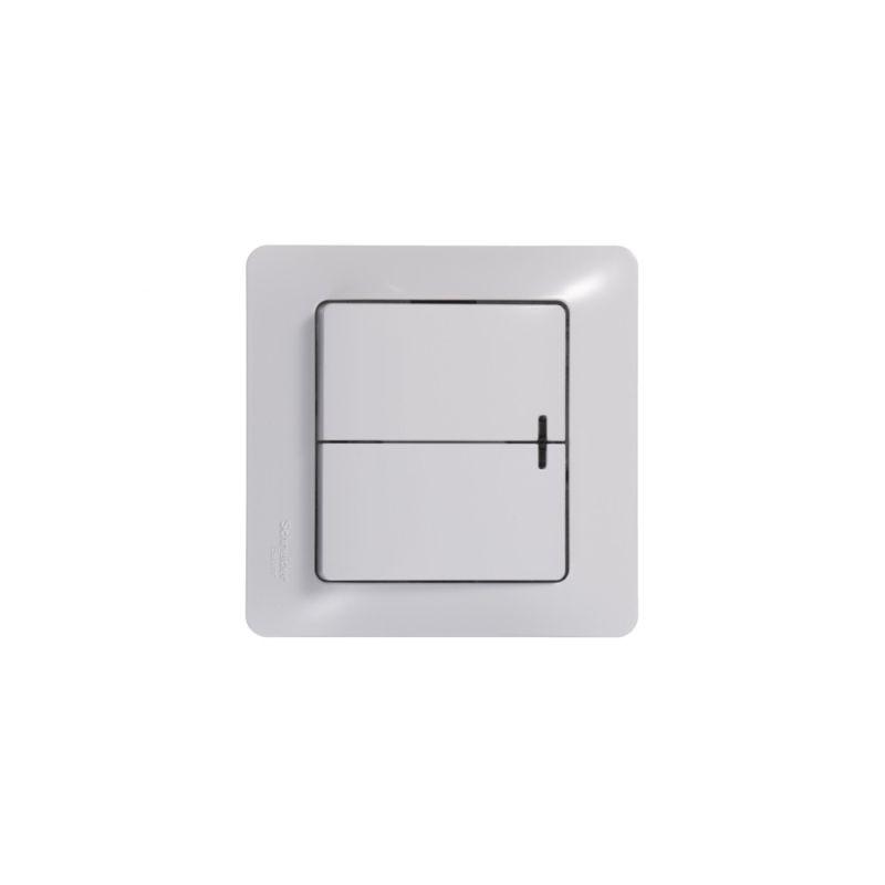 Механизм выключателя 2-кл. СП Glossa 10А IP20 (сх. 5а) 10AX с подсветкой бел. SchE GSL000153