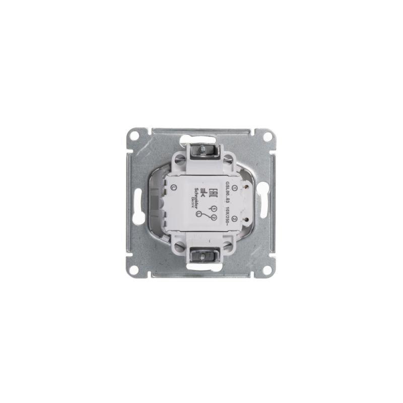 Механизм переключателя 1-кл. СП Glossa 10А IP20 (сх. 6а) 10AX с подсветкой бел. SchE GSL000163