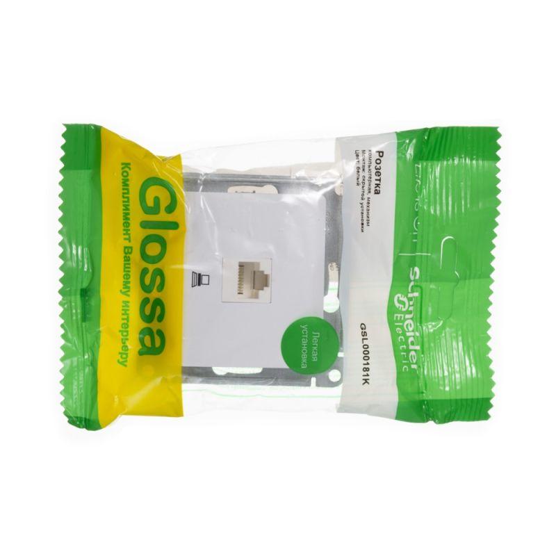 Механизм розетки комп. 1-м СП Glossa RJ45 бел. SchE GSL000181K