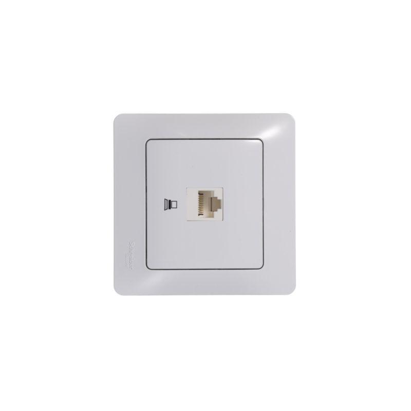 Механизм розетки комп. 1-м СП Glossa RJ45 бел. SchE GSL000181K
