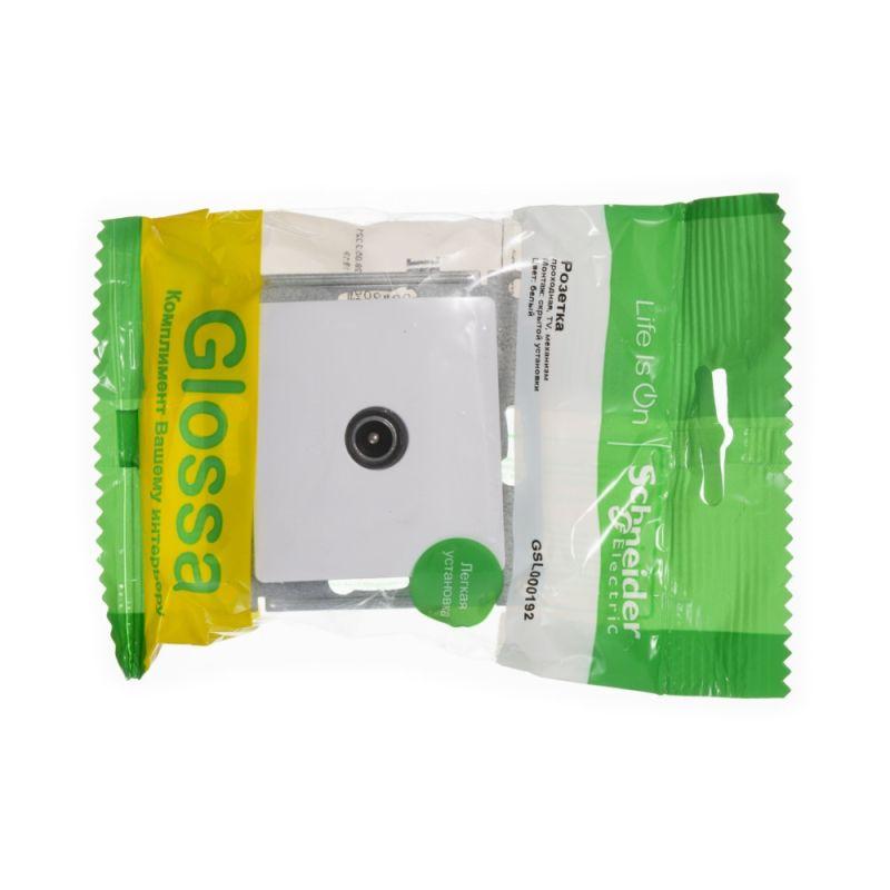 Механизм розетки TV 1-м СП Glossa проходной 4DB бел. SchE GSL000192