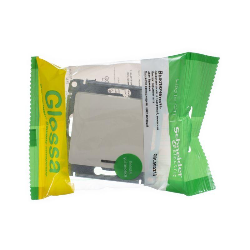 Механизм выключателя 1-кл. СП Glossa 10А IP20 (сх. 1а) 10AX с подсветкой беж. SchE GSL000213