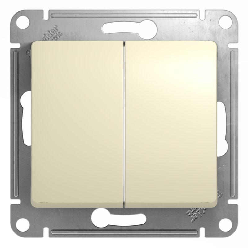 Механизм переключателя 2-кл. СП Glossa 10А IP20 (сх. 6/2) 10AX беж. SchE GSL000265