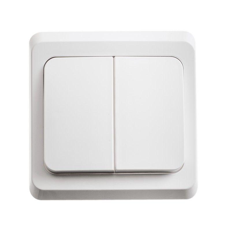 Выключатель 2-клавишный СП Этюд 10А IP20 белый