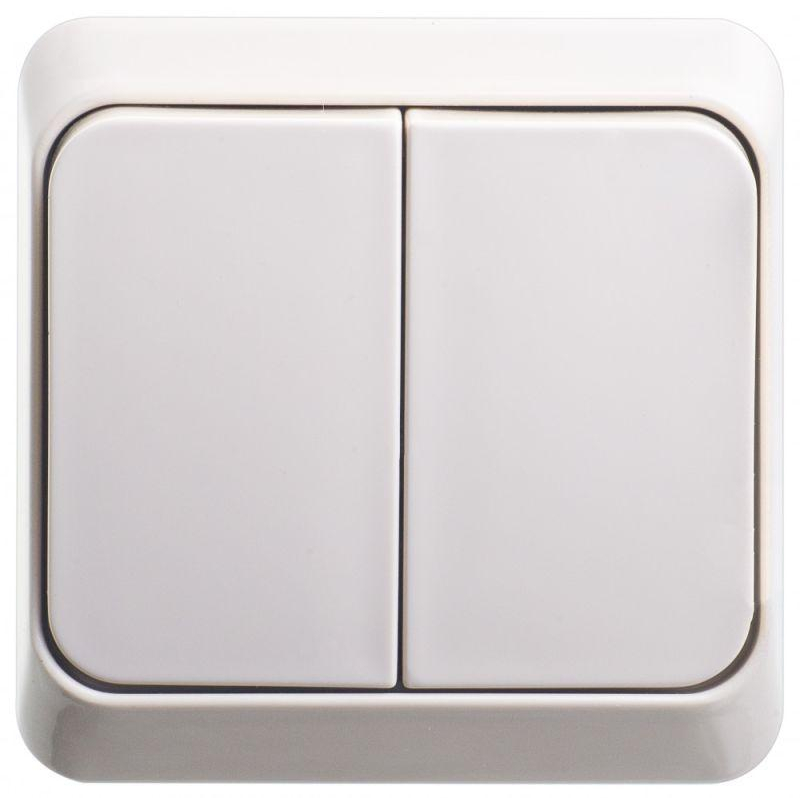 Выключатель 2-кл. ОП Этюд 10А IP20 крем. SchE BA10-002K