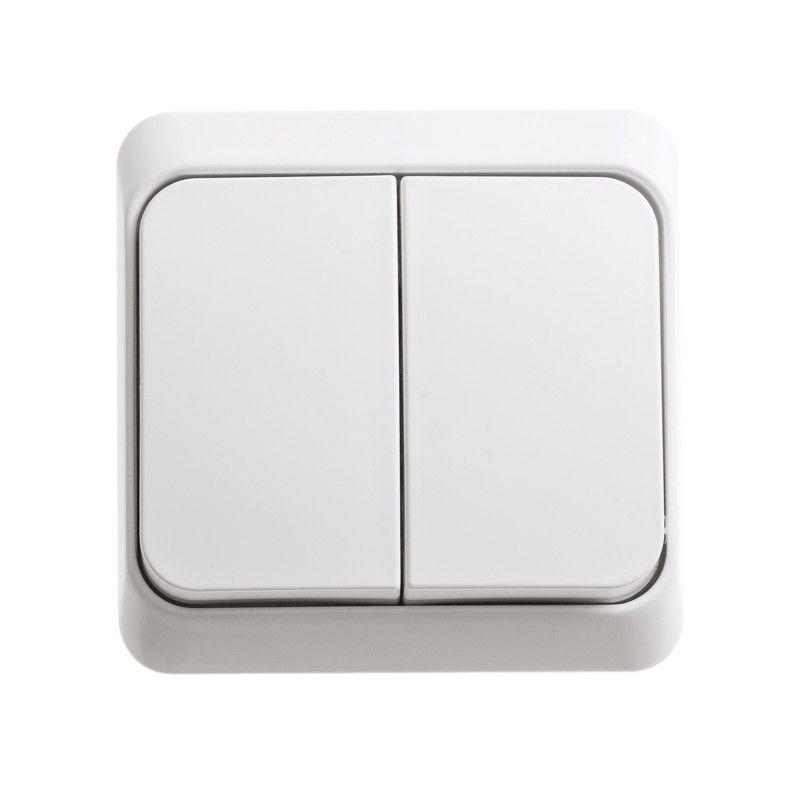 Выключатель 2-кл. ОП Этюд 10А IP20 с подсветкой бел. SchE BA10-006B