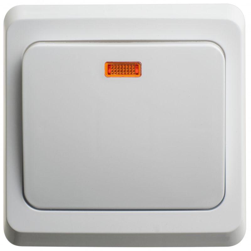 Переключатель 1-кл. СП Этюд 10А IP20 с подсветкой бел. SchE BC10-007B