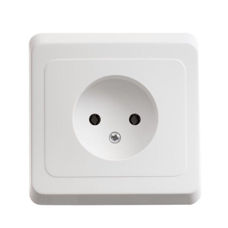 Розетка 1-м СП Этюд 16А IP20 250В без заземл. без защ. шторок бел. SchE PC16-001B