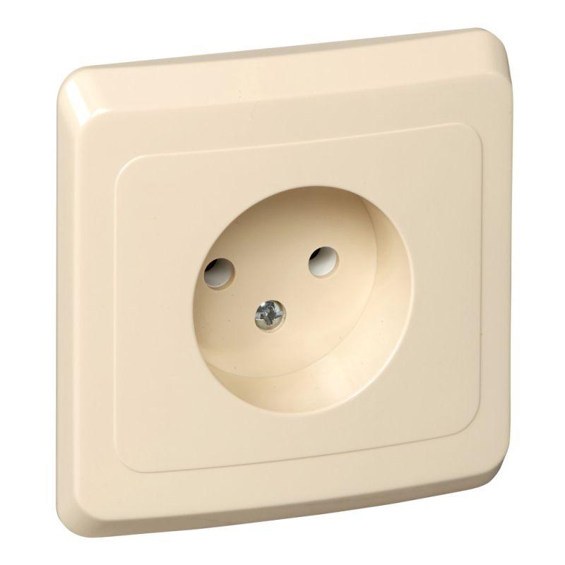 Розетка 1-местная СП Этюд 16А IP20 250В без заземления без защитных шторок кремовый