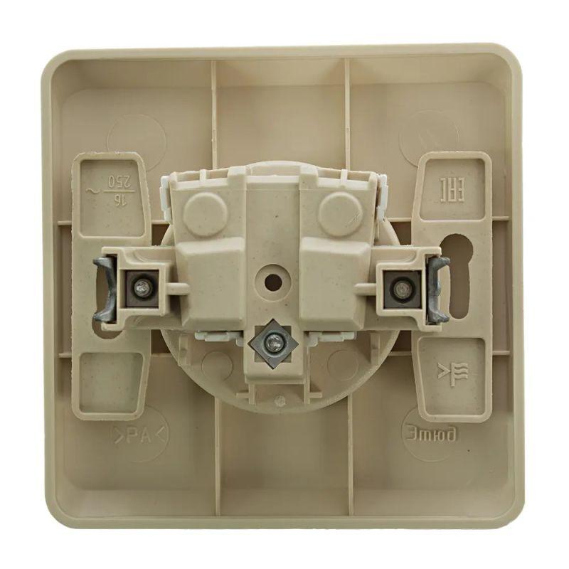 Розетка 1-местная СП Этюд 16А IP20 250В без заземления без защитных шторок кремовый