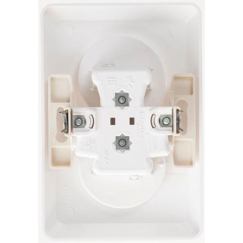 Розетка 2-м СП Этюд 16А IP20 250В без заземл. без защ. шторок бел. SchE PC16-005B