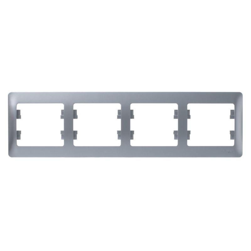 Рамка 4-м Glossa горизонт. алюм. SchE GSL000304