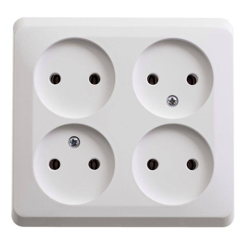 Розетка 4-м ОП Этюд 16А IP20 без заземл. бел. SchE PA16-205B