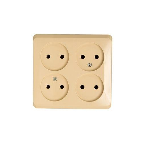 Розетка 4-м ОП Этюд 16А IP20 без заземл. крем. SchE PA16-205K