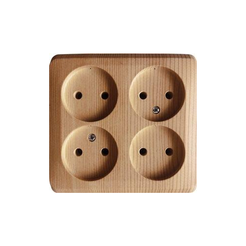 Розетка 4-м ОП Этюд 16А IP20 без заземл. сосна SchE PA16-205D