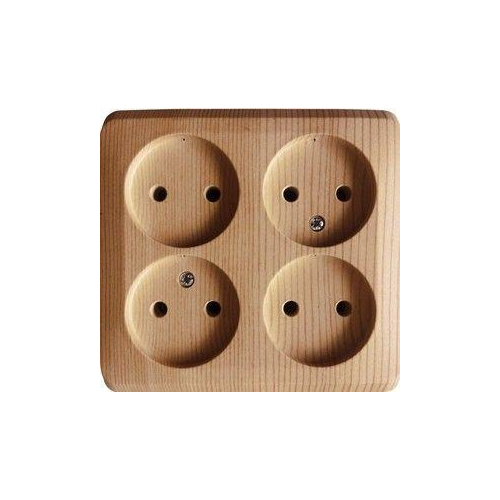 Розетка 4-м ОП Этюд 16А IP20 без заземл. сосна SchE PA16-205D